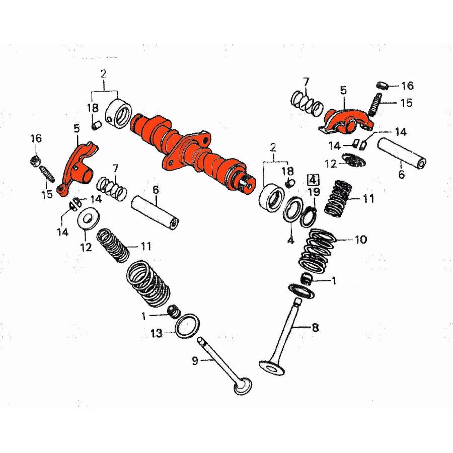 Moteur - Arbre a Came + culbuteur - CA250 - CB250 - CM250 - CMX250 ...