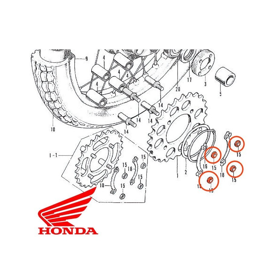 Moteur - 1/2 coussinet (x2) - Palier Arbre a came - GPZ1100 - Z900 / Z1000 / Z1100 - 13034-030