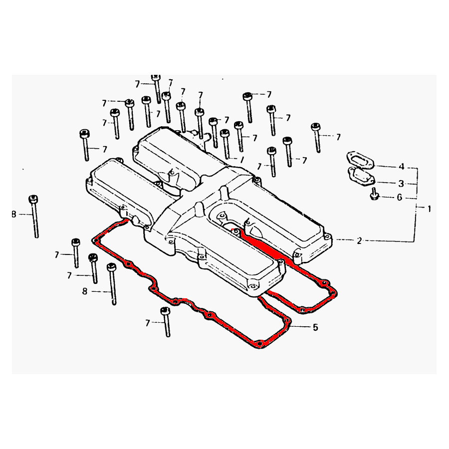 Couvercle culasse - cache culbuteur - Joint - CBX650/CB650SC  12391...