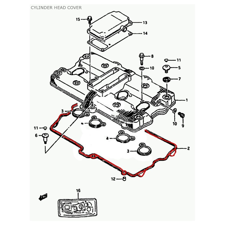 Moteur - Couvercle - cache AAC - Joint Couvre Culasse - 11173-06B02...