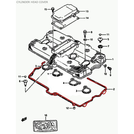 Moteur - Couvercle - cache AAC - Joint Couvre Culasse - 11173-06B02