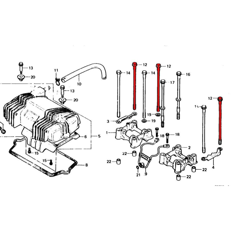 Moteur - Culasse - Vis de serrage - bloc cylindre - CB400 N/T - CB4...