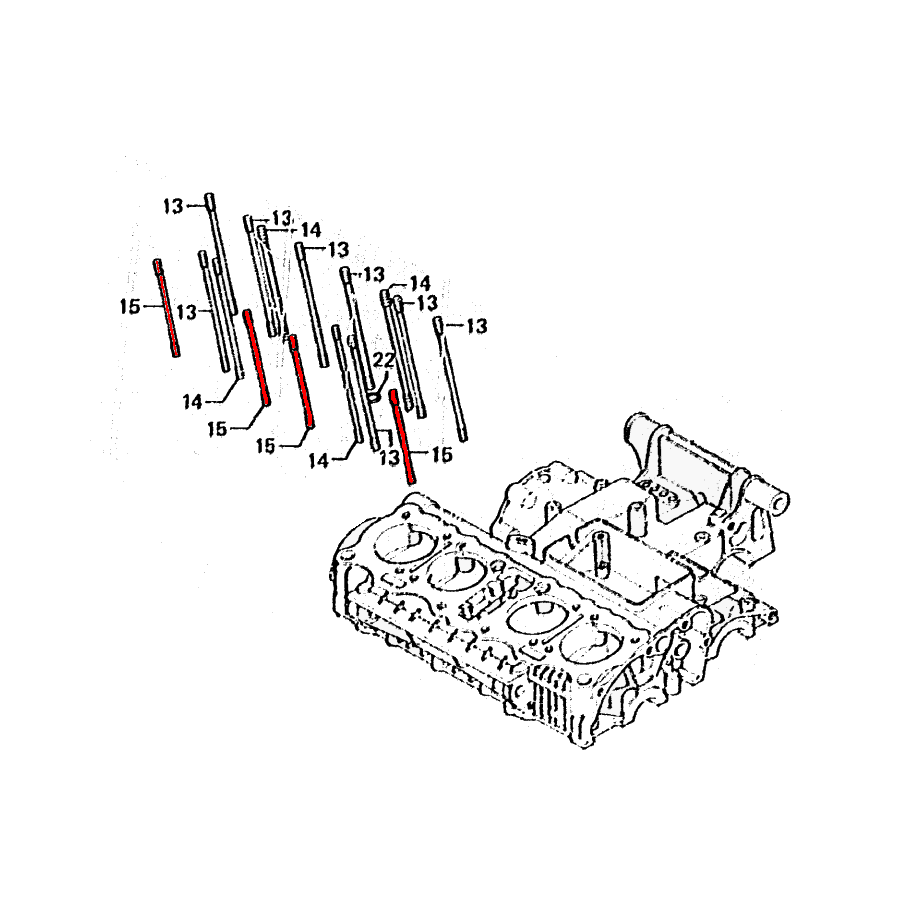 Moteur - Goujon N°15 - Bloc Cylindre - N'est plus disponible 90034-...