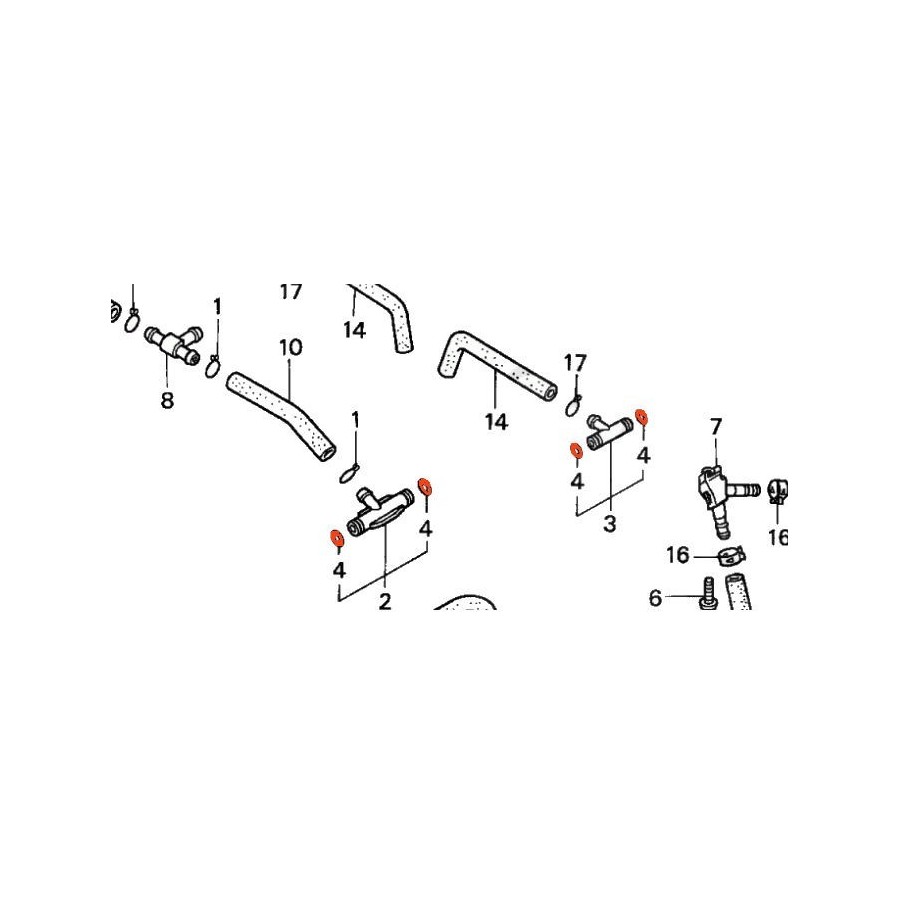 Carburateur - Joint de Raccord en Te - CBR900 - GL1500 16039-MZ1-790