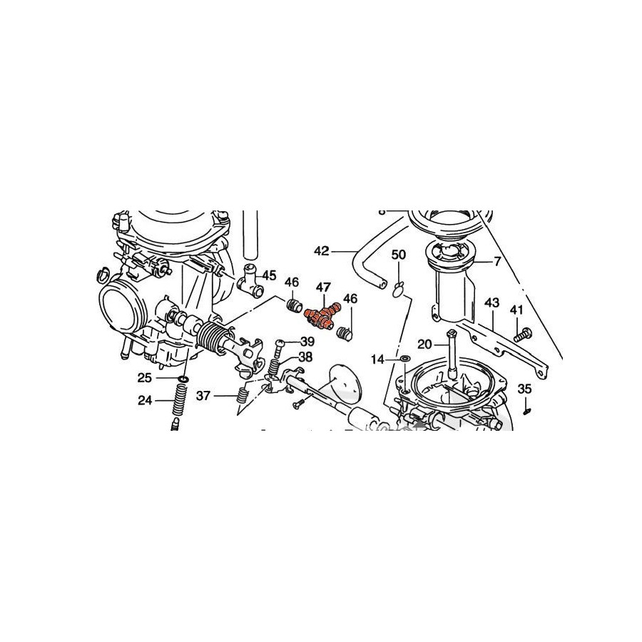 GS500 E - (GM51..) - 1989-2000 - Te de raccordement inferieur 13685...