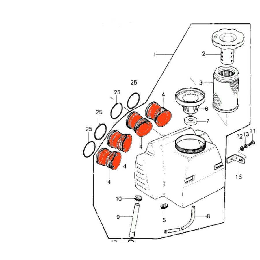 Manchon de liaison - Carburateur - filtre a air - (x1) - KZ650F - K...