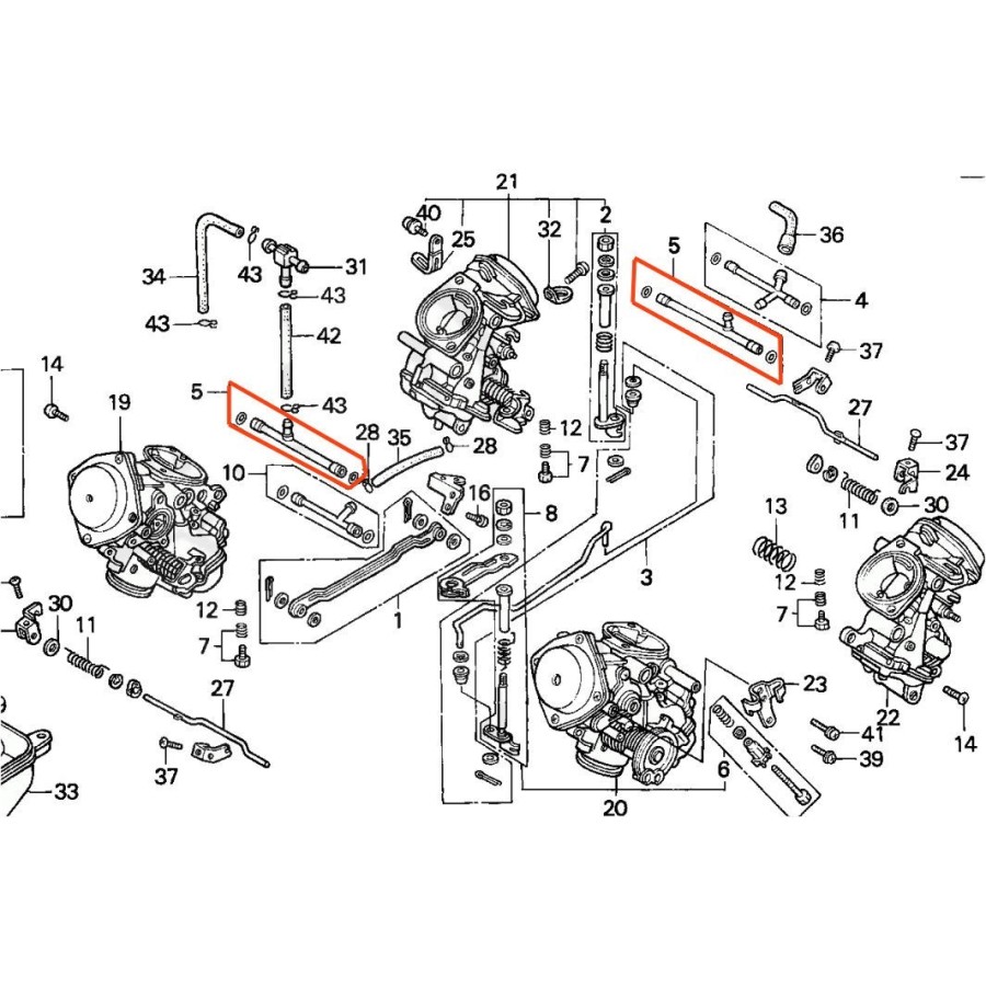 Carburateur - Raccord liaison en T - (x1) - VFR750 - (RC24 - RC36 -...