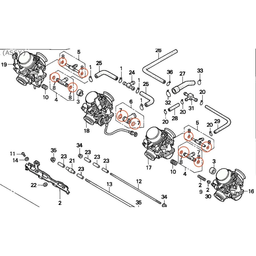 Carburateur - Kit de Joint de liaison - CBR900 RR -  16023-1605-000