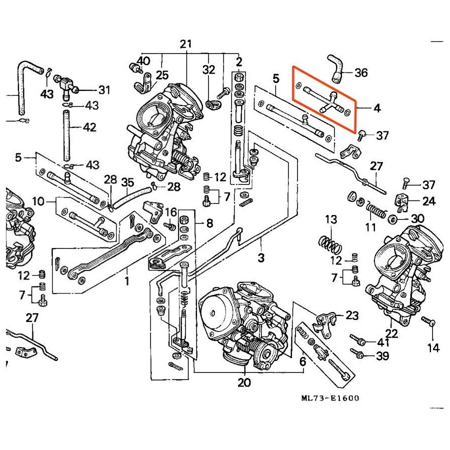 Carburateur - Tube de liaison - VFR750, VF1000, VF500 16027-MB6-671