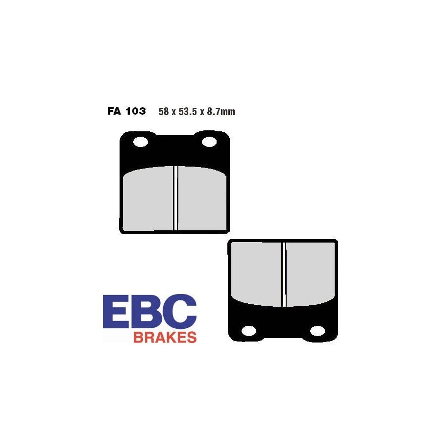 Frein - Jeu de Plaquettes - EBC - FA103 - Organic 01008-103-001