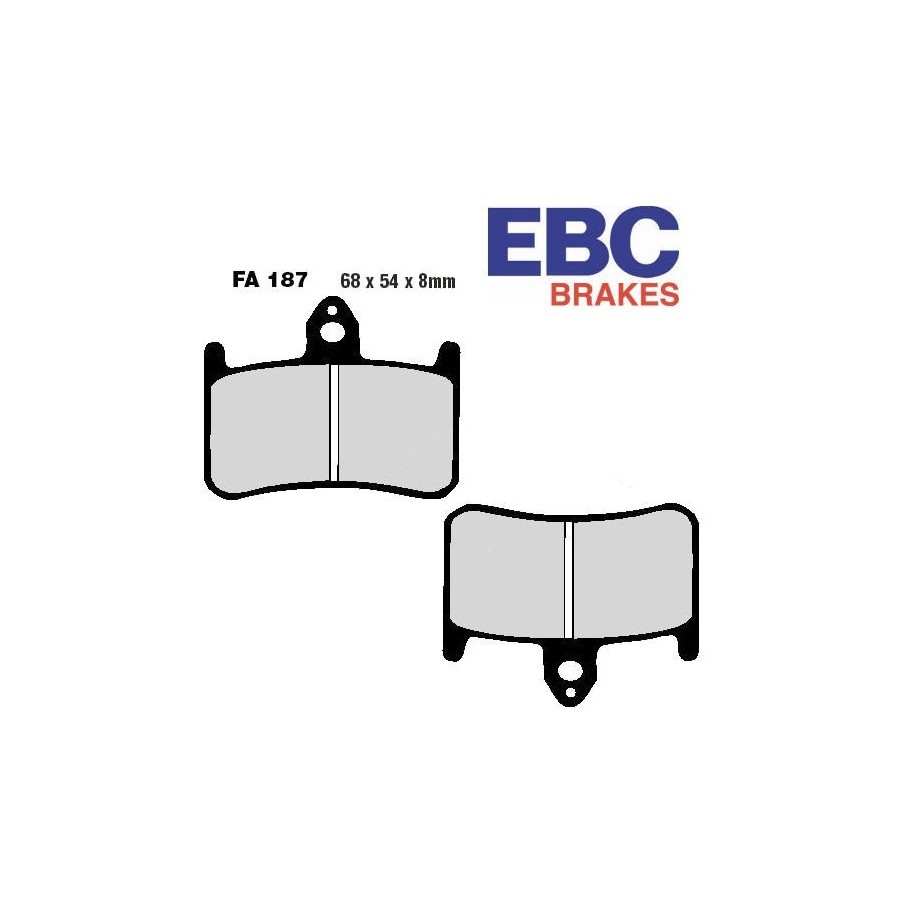 Frein - Jeu de Plaquettes - Avant - EBC - Standard - FA-187 01008-1...