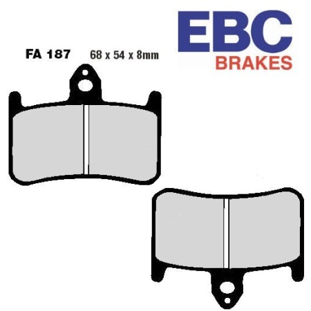 Frein - Jeu de Plaquettes - Avant - EBC - Standard - FA-187 01008-1...