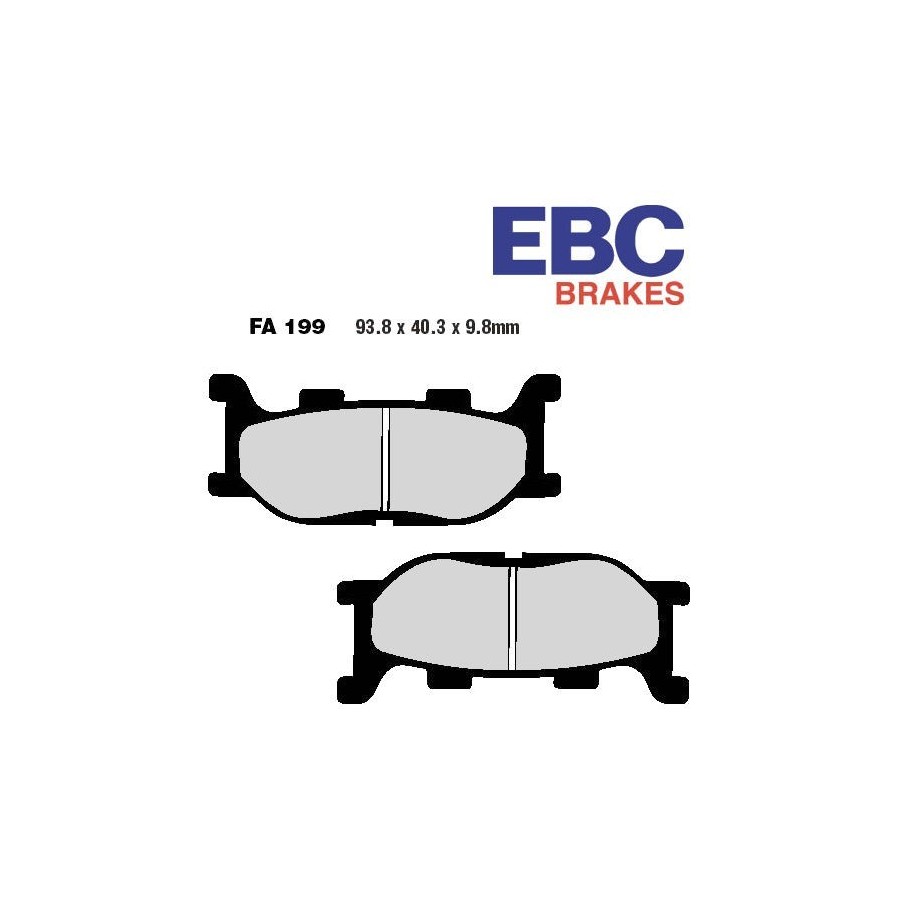 Frein - Jeu de Plaquettes - EBC - Standard - FA199 01008-199-001