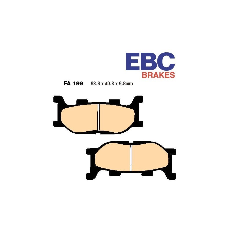 Frein - Jeu de Plaquettes - EBC - Semi-synthetic - FA199V 01008-199...