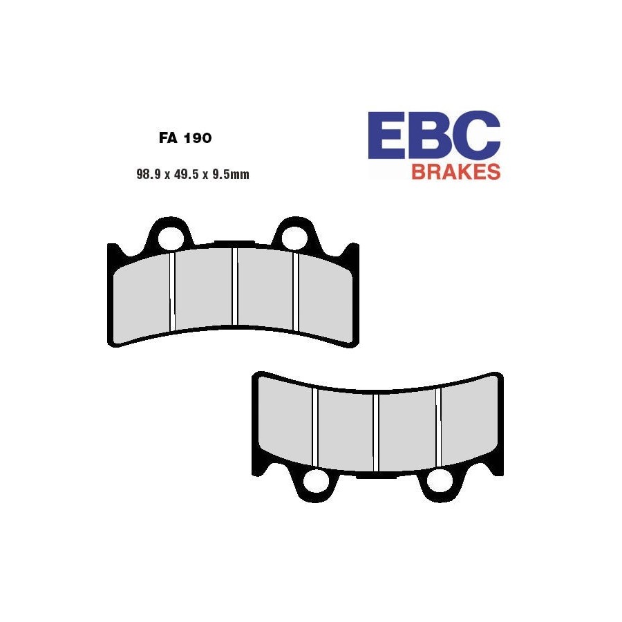 Frein - Jeu de Plaquettes - Ceramique - EBC - FA-190 01008-190-001