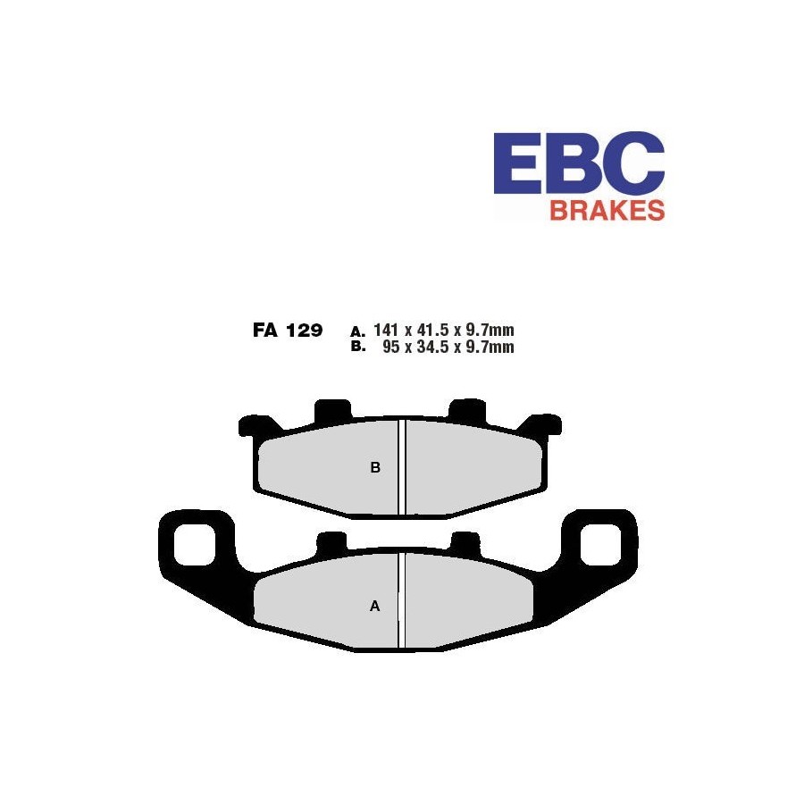 Frein - Jeu de Plaquettes - EBC - FA-129 - Organic 01008-129-001