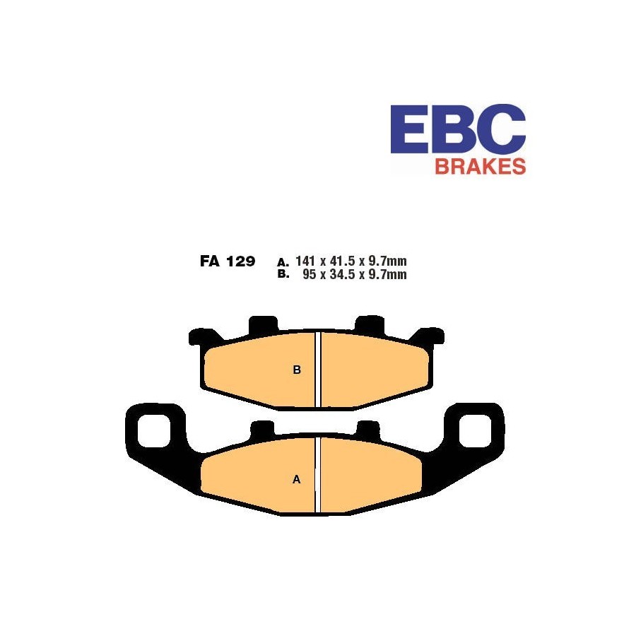 Frein - Jeu de Plaquettes - EBC - FA-129-V - semi-frittée 01008-129...