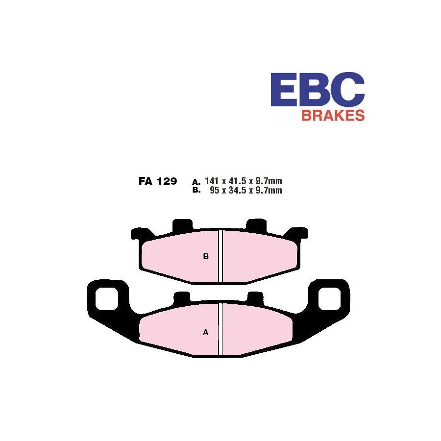 Frein - Jeu de Plaquettes - EBC - FA-129-HH - Metal fritté 01008-12...