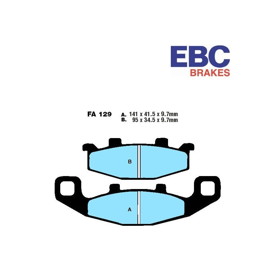 Frein - Jeu de Plaquettes - EBC EXTREME PRO - FA-129-EPFA - Synthet...