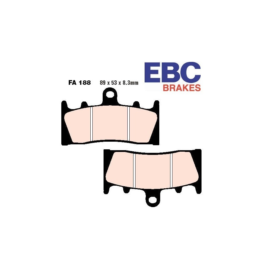 Frein - Jeu de Plaquettes - EBC - Metal fritté - FA188-HH 01008-188...