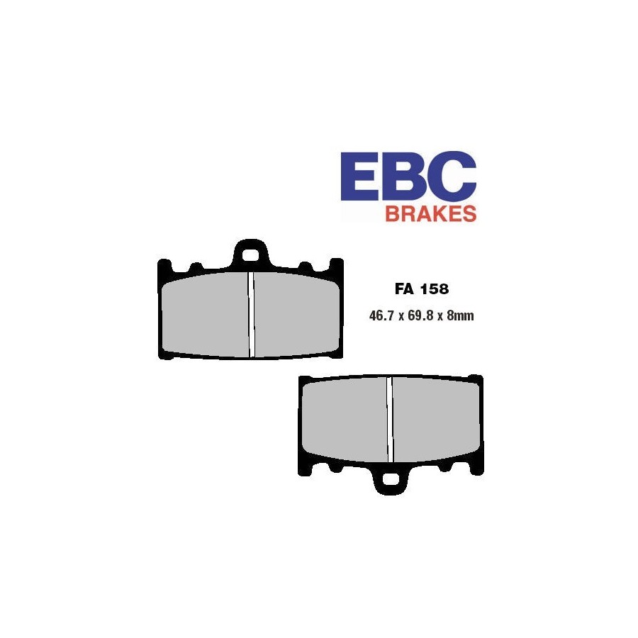 Frein - Jeu de Plaquettes - EBC - FA158 - Std 01008-158-001