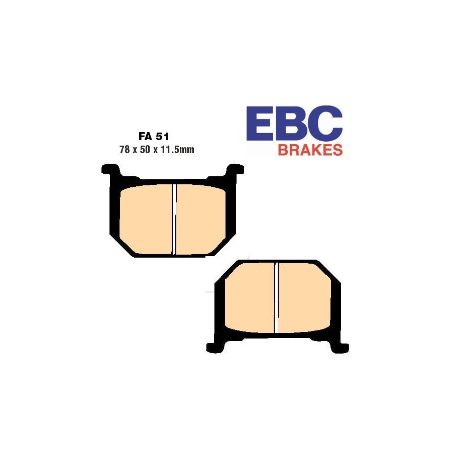 Frein - Jeu de Plaquettes - EBC FA051 V - semi-frittée 01008-051-002