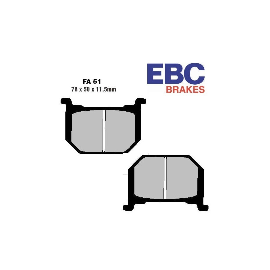 Frein - Jeu de Plaquettes - EBC FA051 - Std - Organic 01008-051-001