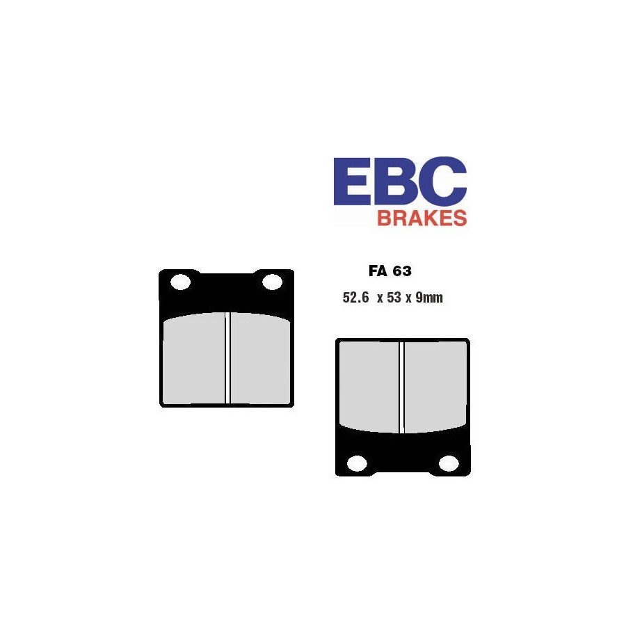 Frein - Jeu de Plaquettes - EBC - FA063 - Std - Organic 01008-063-001