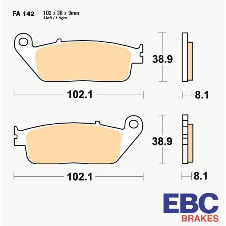 Frein - Jeu de Plaquettes - Semi-Synth - EBC - FA-142V 01008-142-202