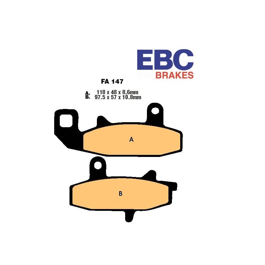 Frein - Jeu de Plaquettes - EBC - FA147R - Frittée - DR650 01008-14...