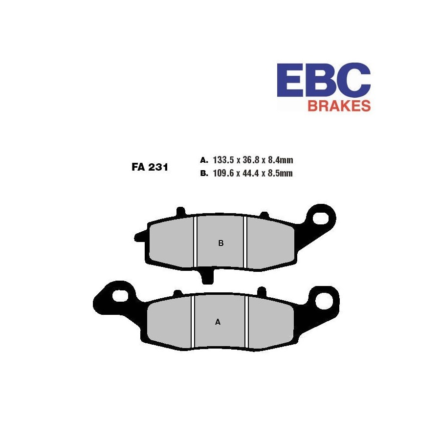 Frein - Jeu de Plaquettes - Droite - EBC - FA231 - Organic 01008-23...