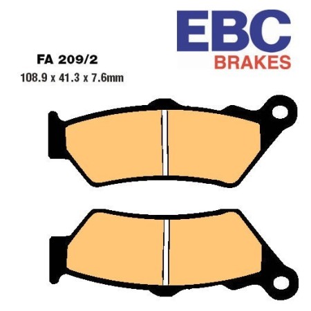 Frein - Jeu de Plaquettes - EBC - semi-frittee - FA209 V 01008-209-002