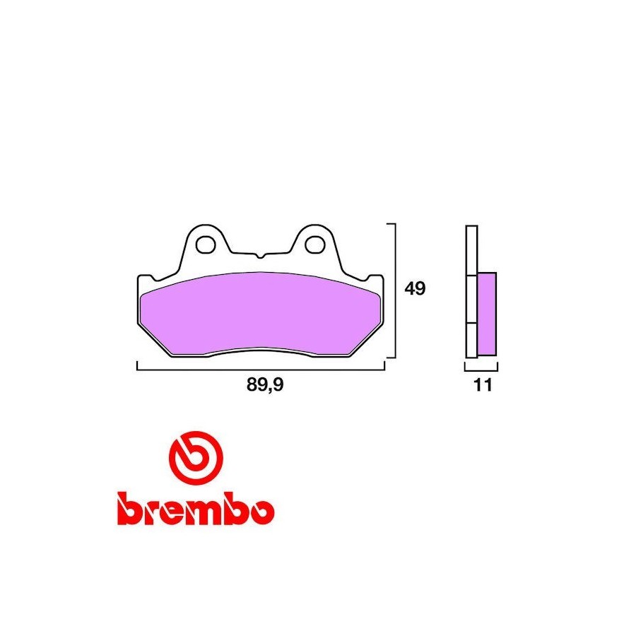 Frein - Jeu de Plaquettes - Arriere - Metal fritté - BREMBO - 07H0O...