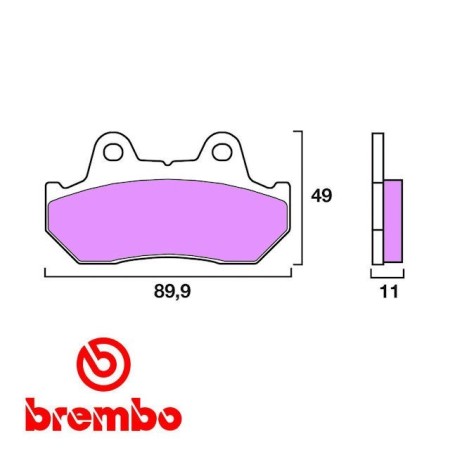 Frein - Jeu de Plaquettes - Arriere - Metal fritté - BREMBO - 07H0O...