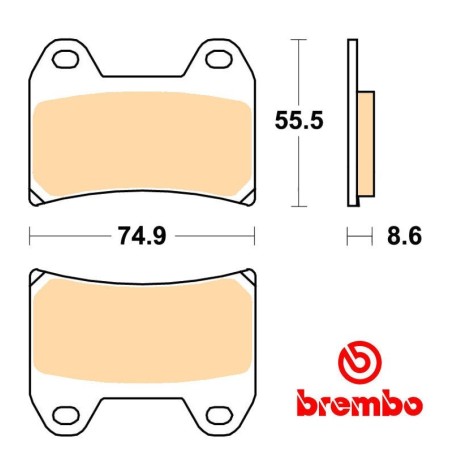 Frein - Jeu de Plaquettes - BREMBO - 07BB19SA - Suzuki - Yamaha - A...