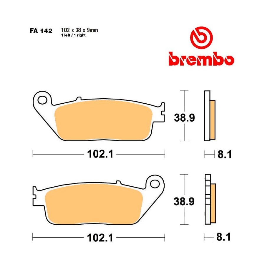 Frein - Jeu de Plaquettes - BREMBO - 07HO30LA - Route 01009-142-30LA