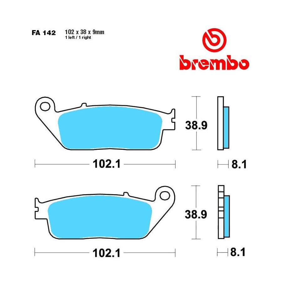 Frein - Jeu de Plaquettes - BREMBO - 07HO30SA - Route 01009-142-30SA