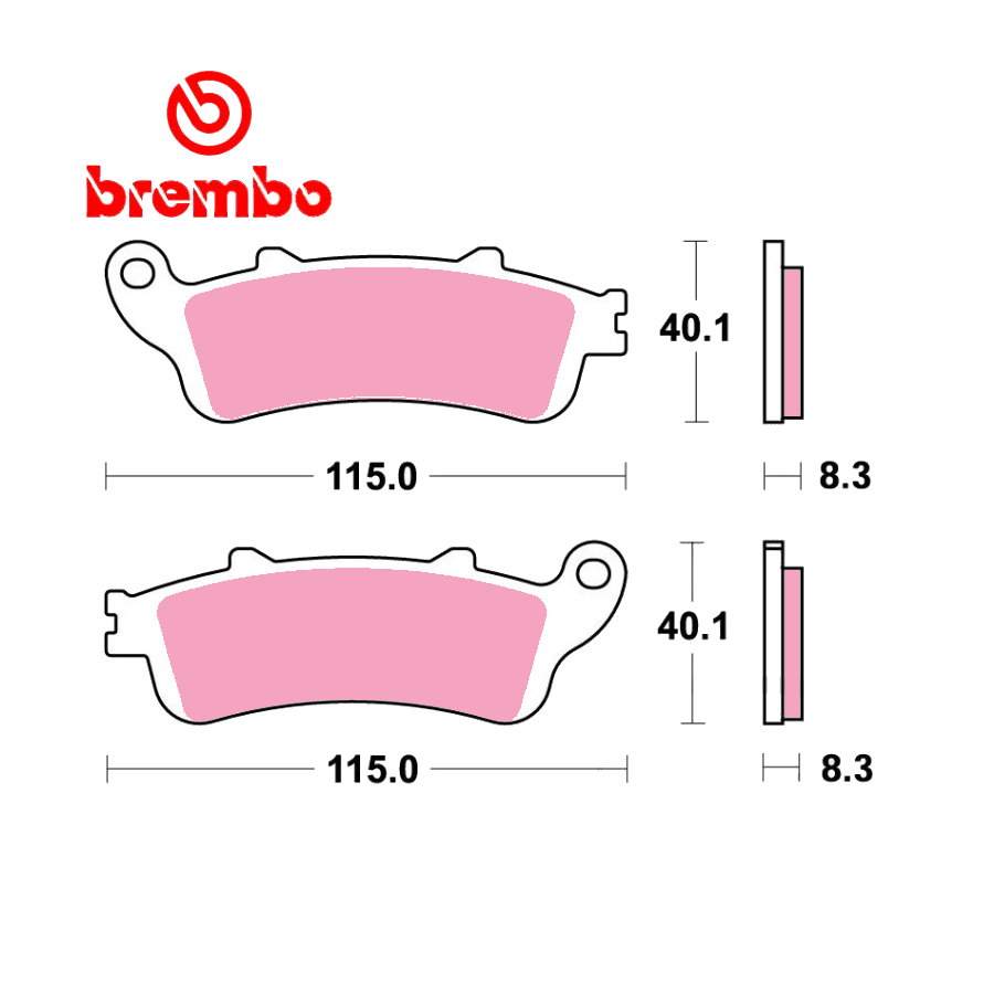 Frein - Jeu de Plaquettes - BREMBO - 07HO42SA, metal fritté 01009-2...