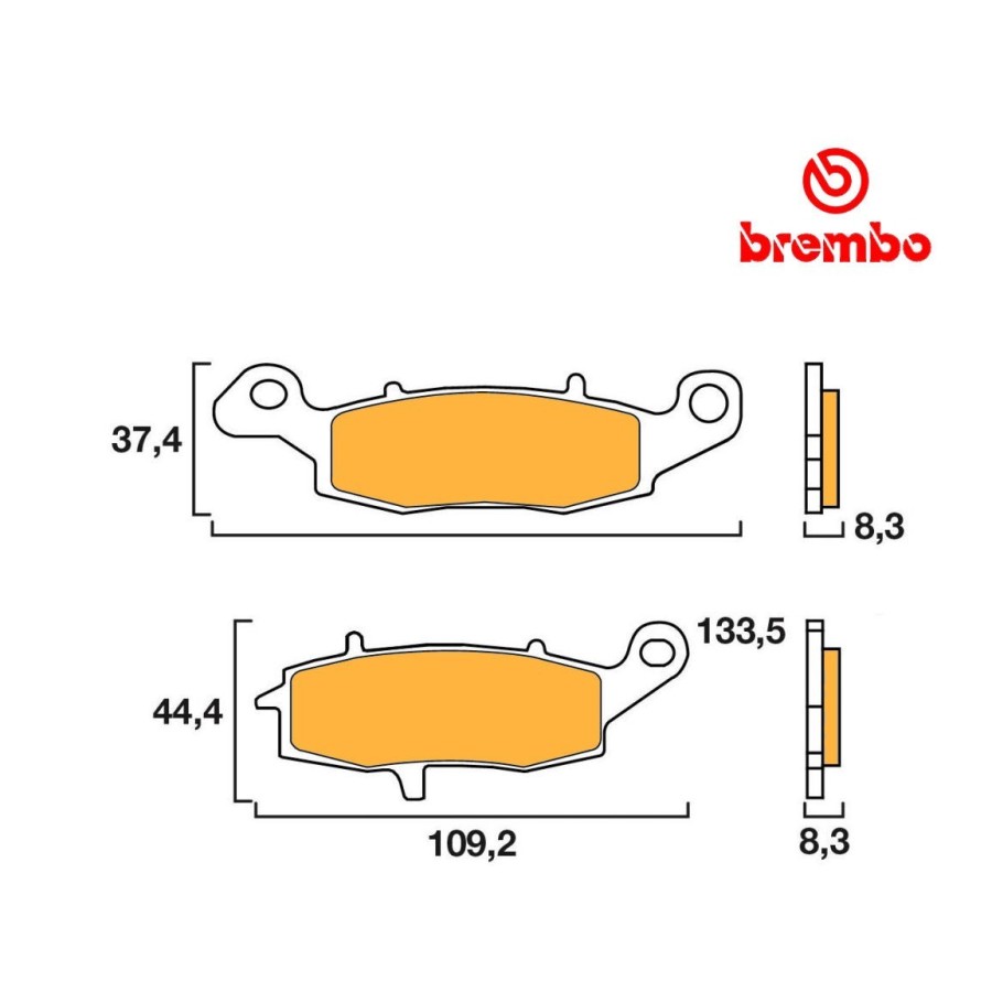 Frein - Jeu de Plaquettes - Droite - BREMBO - Race 01009-BRE-18SA