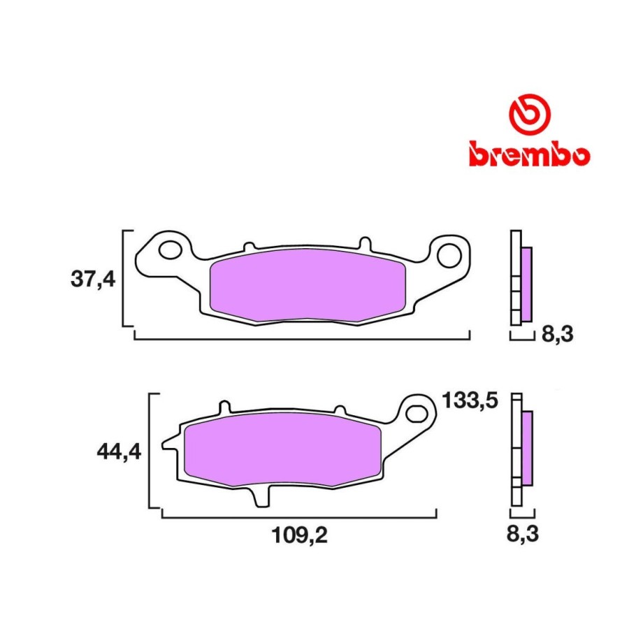 Frein - Jeu de Plaquettes - Droite - BREMBO - Race 01009-BRE-18SR