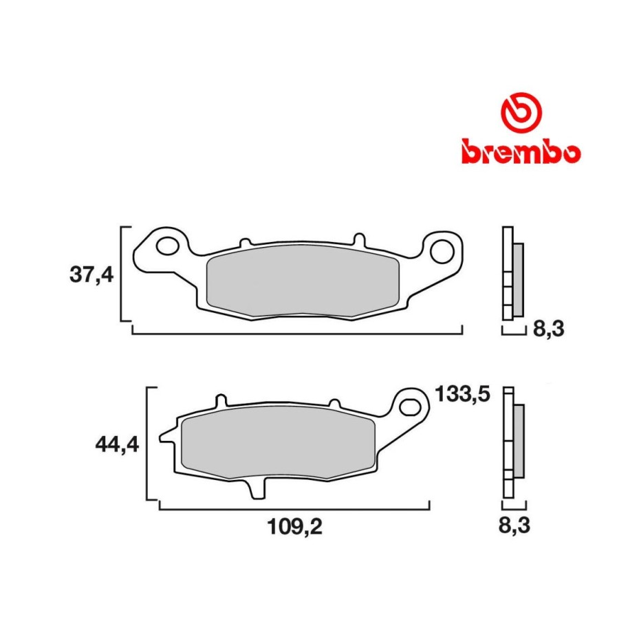 Frein - Jeu de Plaquettes - Droite - BREMBO - Race 01009-BRE-1807