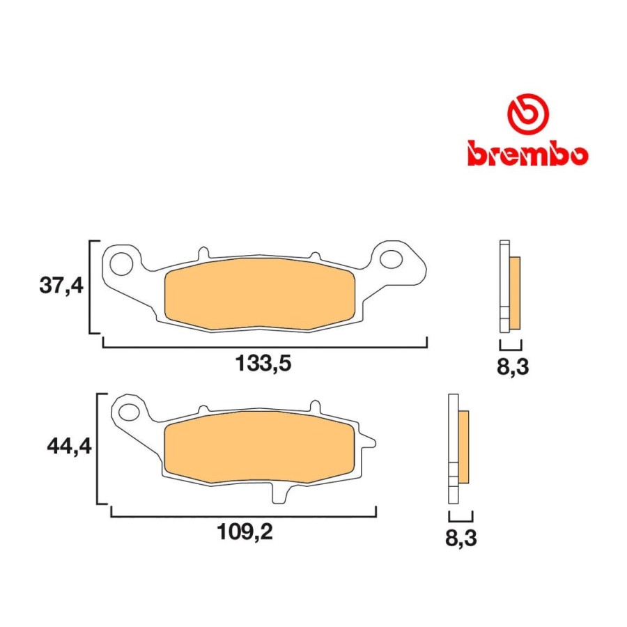 Frein - Jeu de Plaquettes - Gauche - BREMBO - Race 01009-BRE-19SA