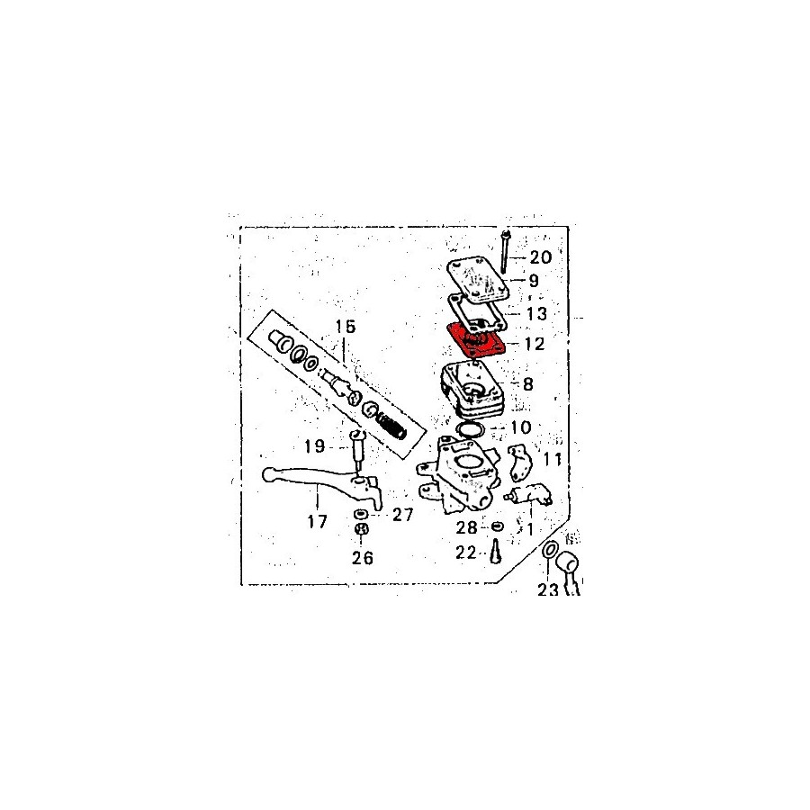 Frein - Maitre cylindre Avant - 4 vis - Membrane - diaphragme de re...