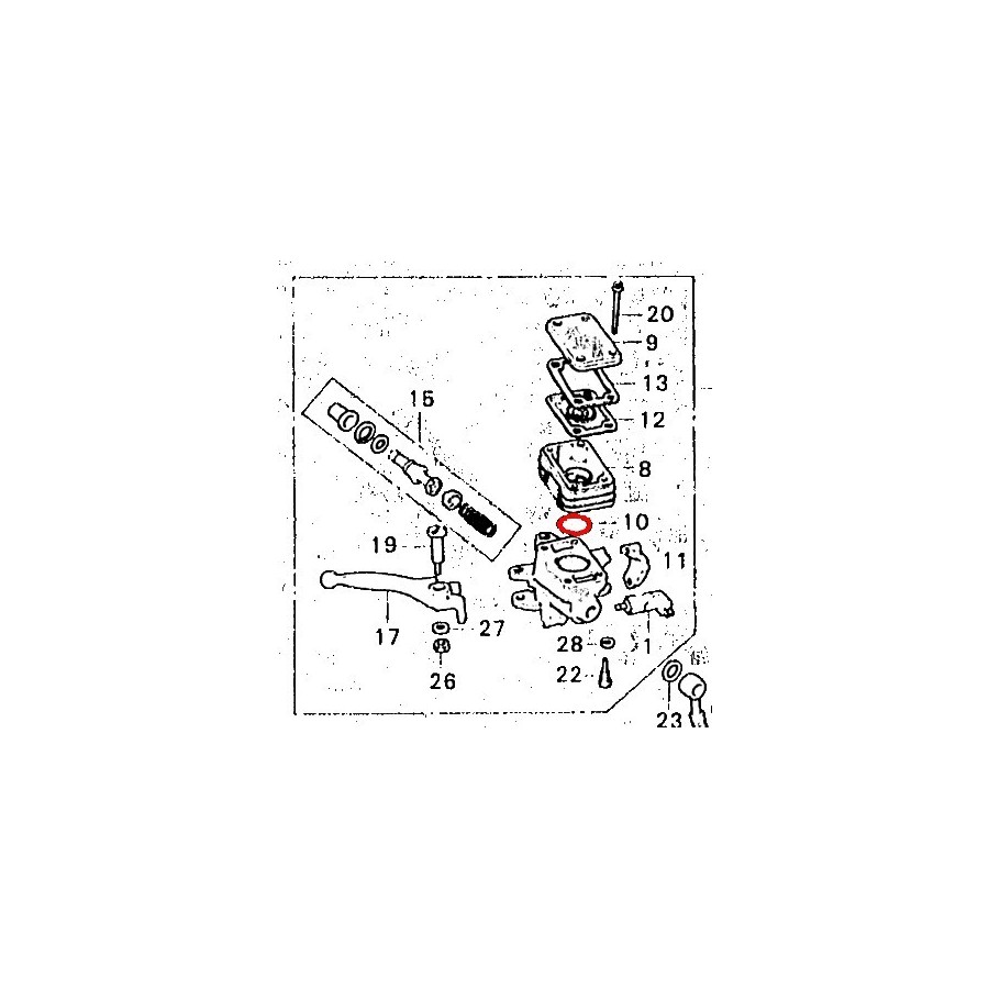 Frein - Maitre cylindre Avant - 4 vis - Joint de bocal Avant - 40 x...