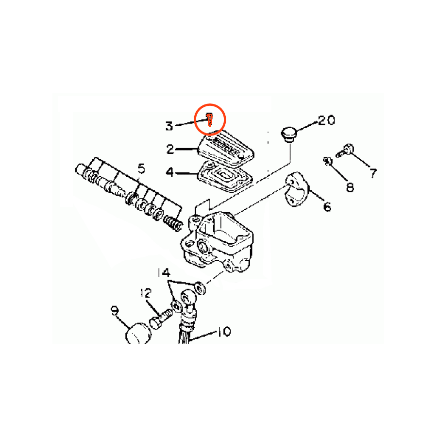 Frein - Vis (x1) pour Maitre cylindre Avant (frein ou Embrayage) 98...