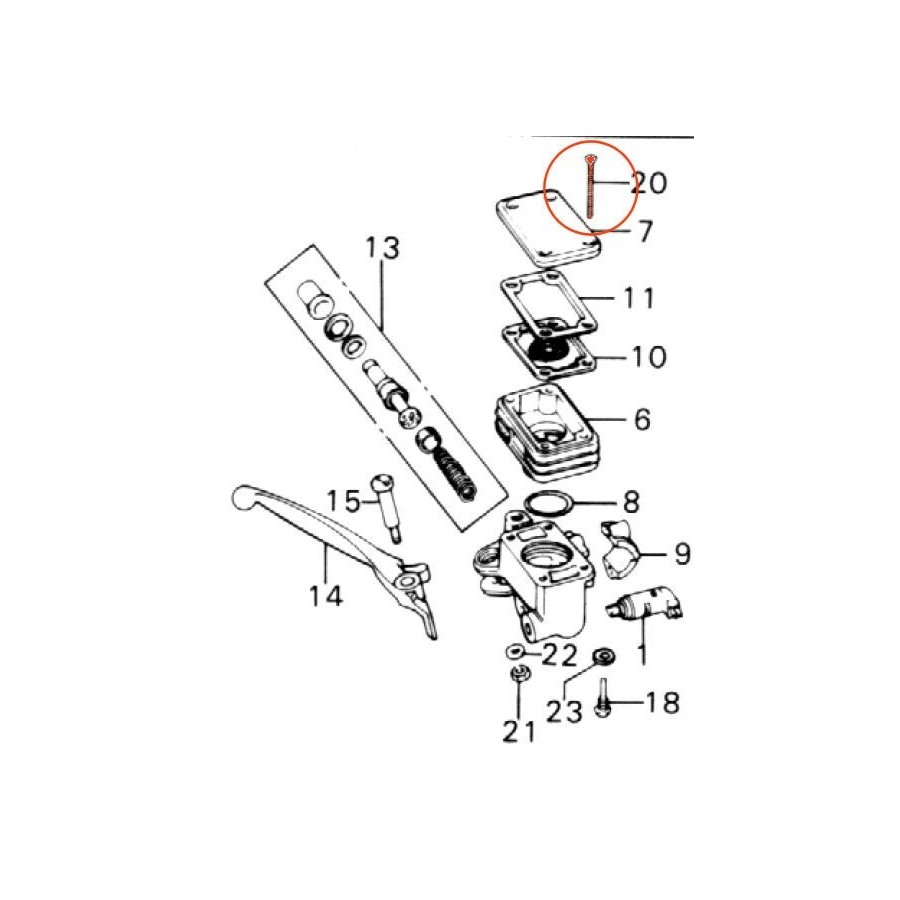 Frein - Vis M4 x37 (x1) - Maitre cylindre Avant 4 vis - 93600-040-3...