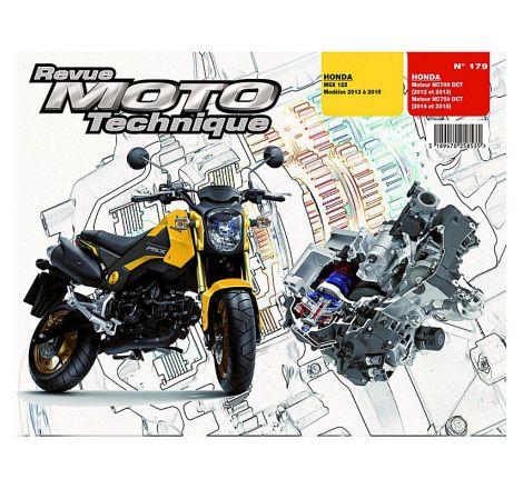 Service Moto Pieces|RTM - N° 179 - HONDA MSX 125 (2013 à 2015) et Moteurs HONDA NC700-750DCT (2012 à 2015)|Version Papier|39,00 €