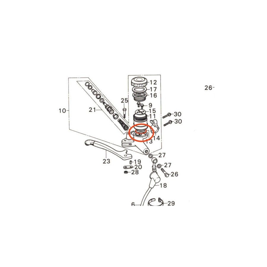 Frein - Maitre cylindre - Avant - Joint de bocal - 45516-371-000