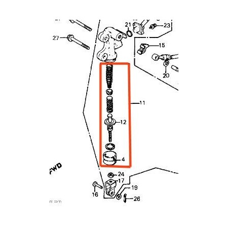 Frein - Maitre cylindre arriere - kit de reparation - ø 13.95 - 000...