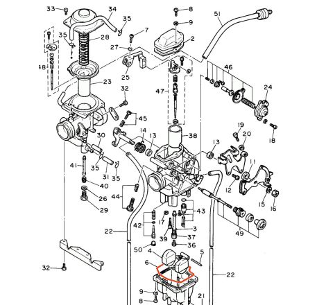 Service Moto Pieces|Carburateur - joint de cuve - 5Y1-14384-00  / 92055-1128 - KZ..., GPZ550, Gt550, .... XT350, ..., SRX600, ....|Joint de cuve|7,90 €